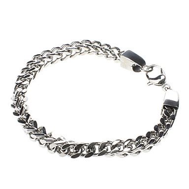 pulseira masculina de aco inoxidavel prata