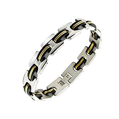 pulseira masculina de aco e titanio