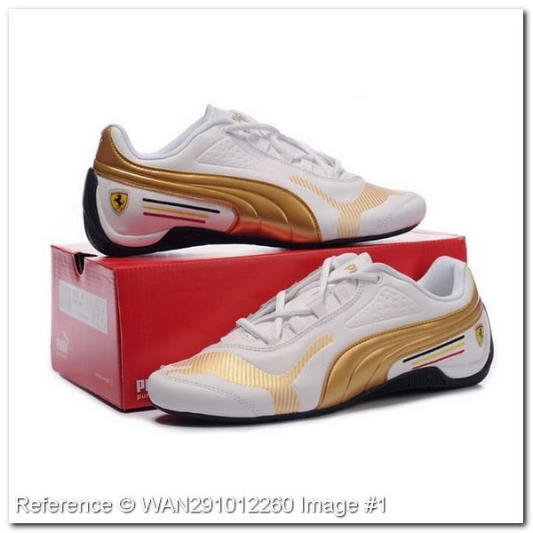 Puma Ferrari feminino branco e dourado