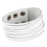 pulseira masculina couro branco estilo retro